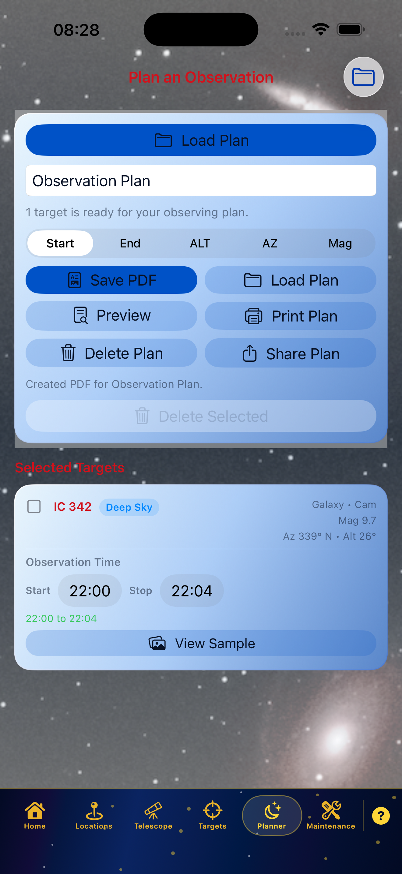 Planner actions