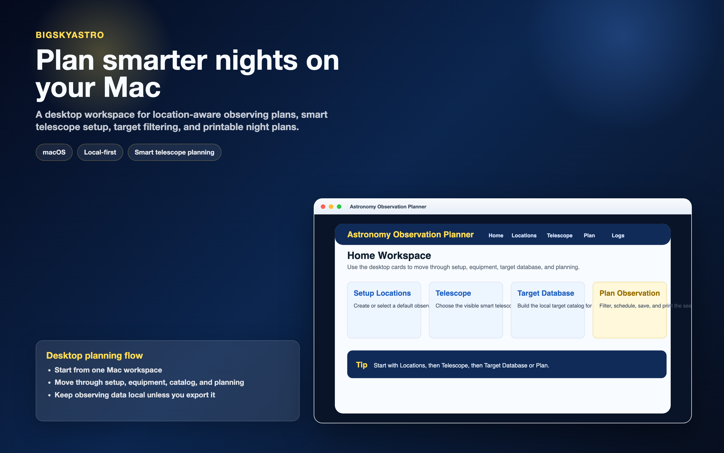 macOS home planning screen